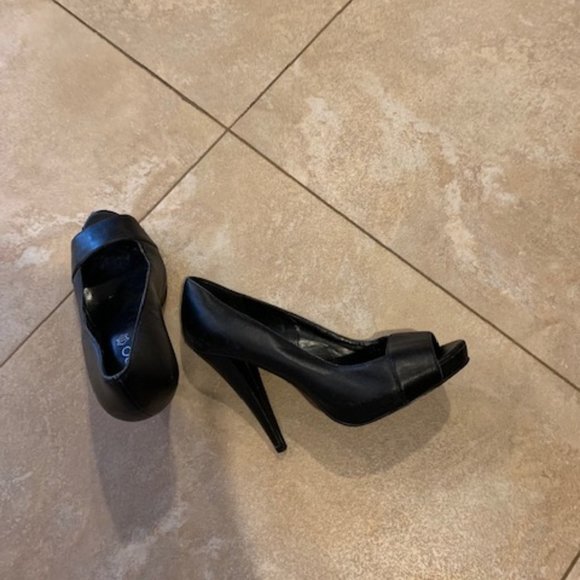 aldo black genuine leather pumps size 8.5 - Picture 3 of 4